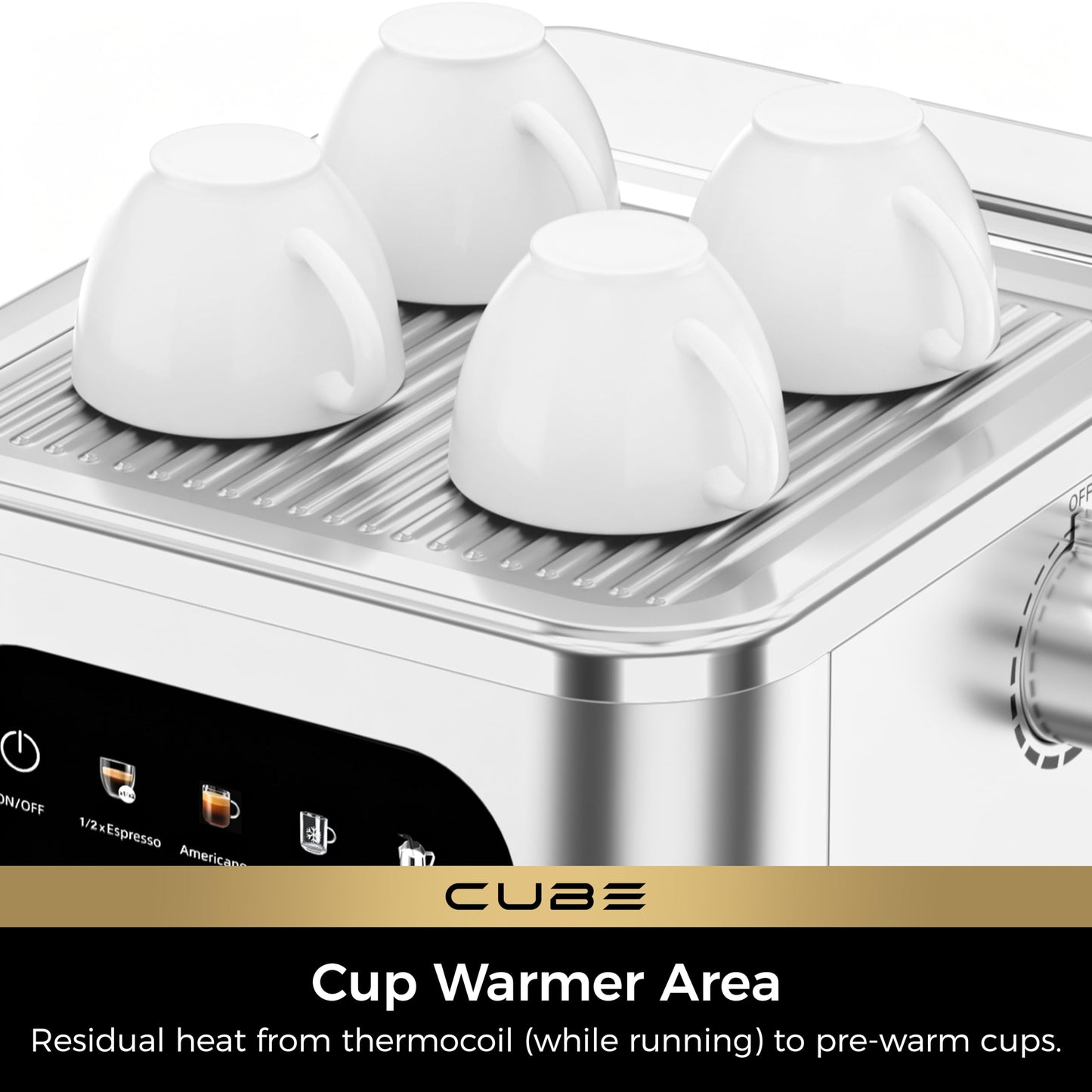 CHULUX Cube Espresso Machine with Milk Frother Steam Wand, 20 Bar Professional Italian Pump Semi Automatic Espresso Coffee Machine for Home Cappuccino & Latte Maker