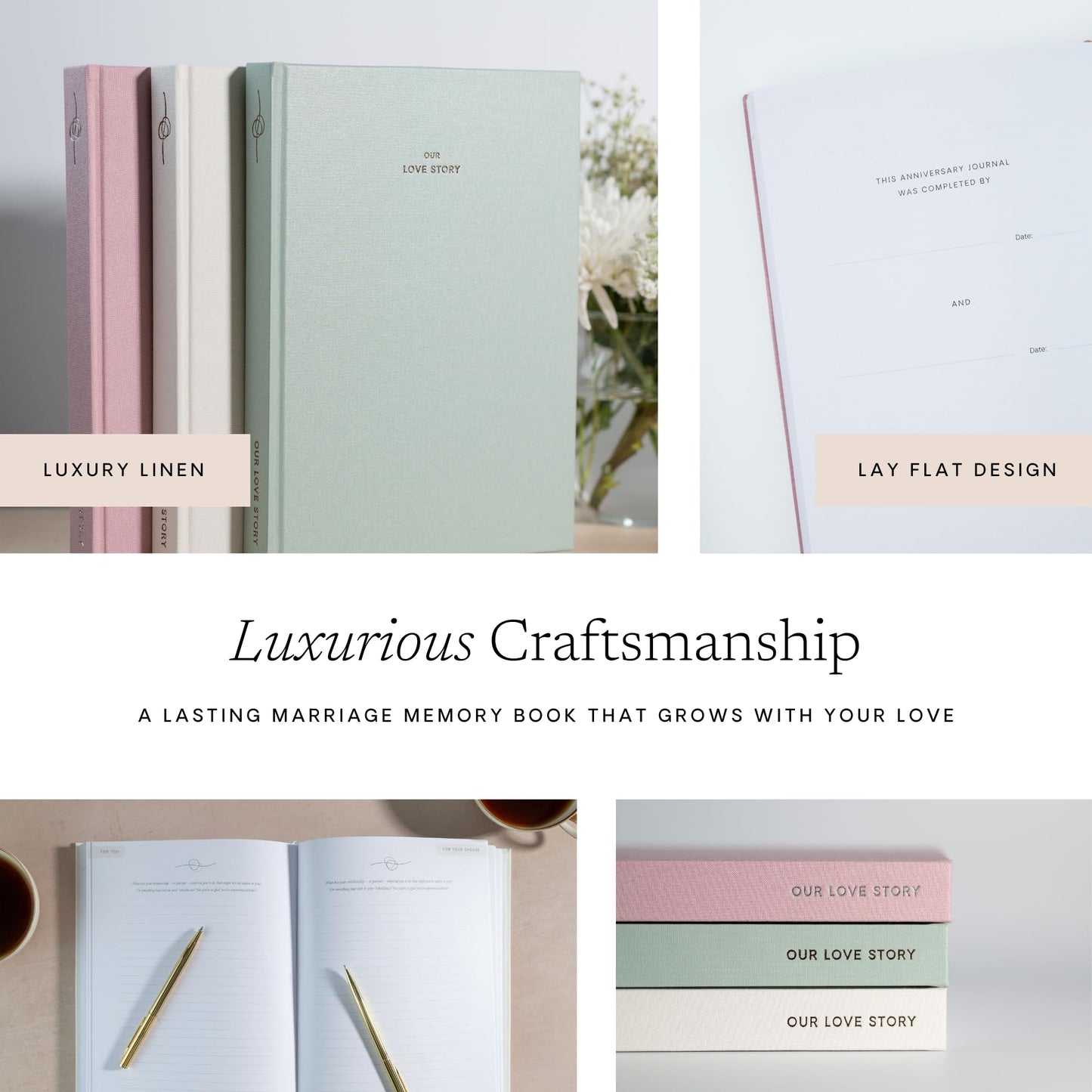 Anniversary Journal: Our Love Story – A Keepsake for Couples to Capture the Evolution of Your Love Story, Wedding Memory Book, Couples Journal, & Anniversary Scrapbook - Wedding Registry Gift & Paper