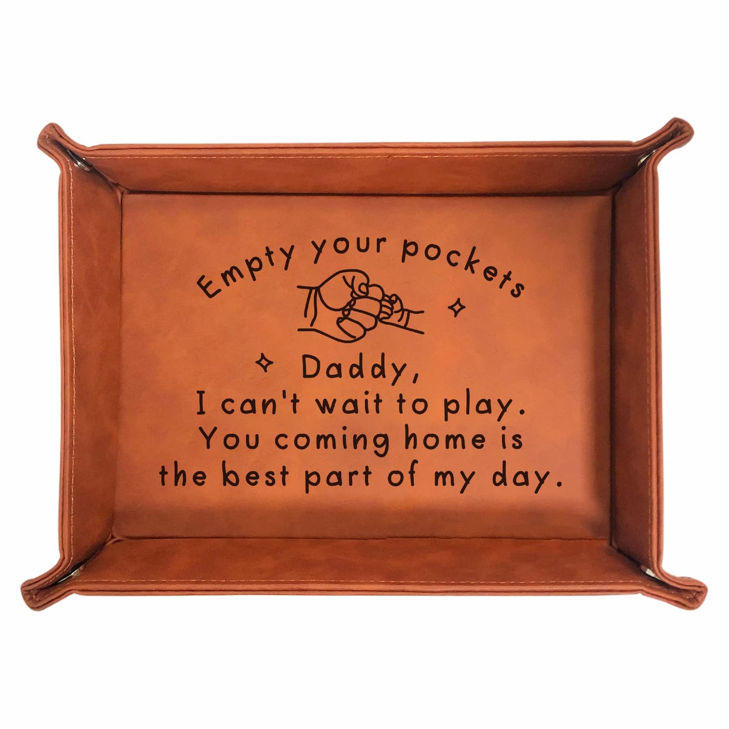Birthday Gifts for Dad, Leather Tray for Dad, New Dad Gifts for Husband from Wife, Best Dad Gifts from Son Daughter, Christmas Thanksgiving Sentimental Gifts for Father Husband Stepdad