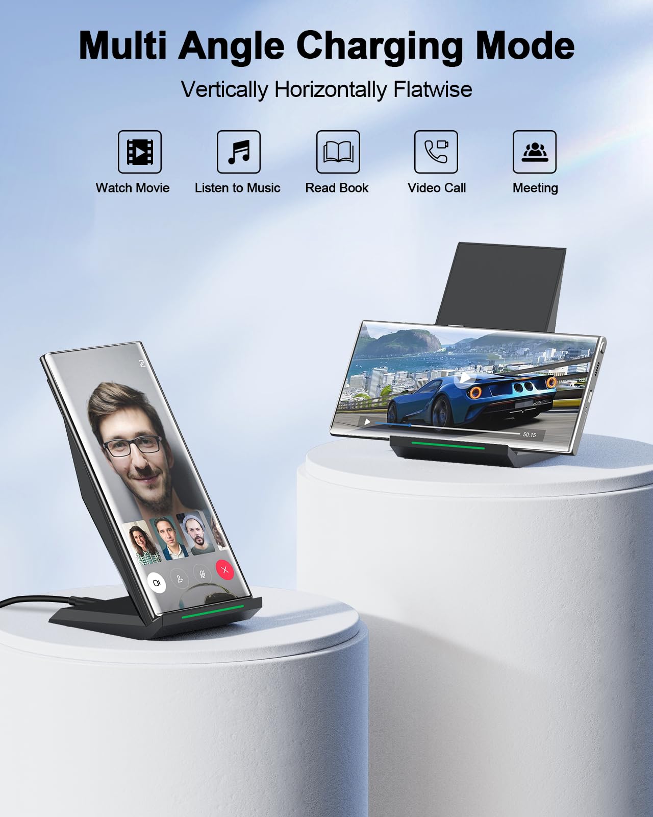 Nanami Fast Wireless Charger With Usb Phone Charger, Qi Certified Charging Stand With 20W Pd Adapter For Iphone 17/17 Pro/17 Pro