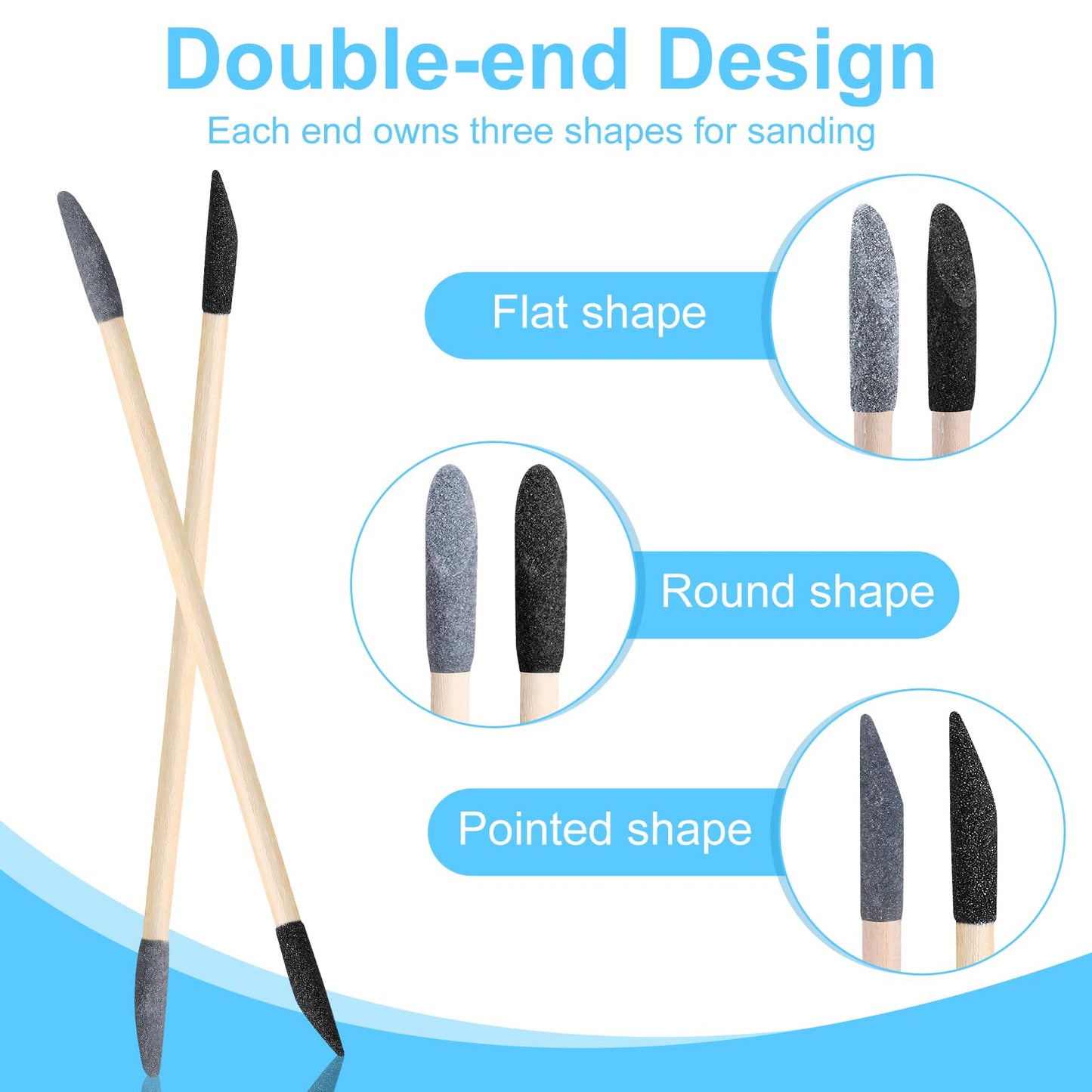 50PCS Premium Sanding Sticks, Double End Matchsticks Sanding Twigs of 120/280 Grit, Fine Detailing Polishing Sticks for Plastic Models/Wood/Metal/Small Area/Hole Sanding, 5.4 x 0.2 Inch