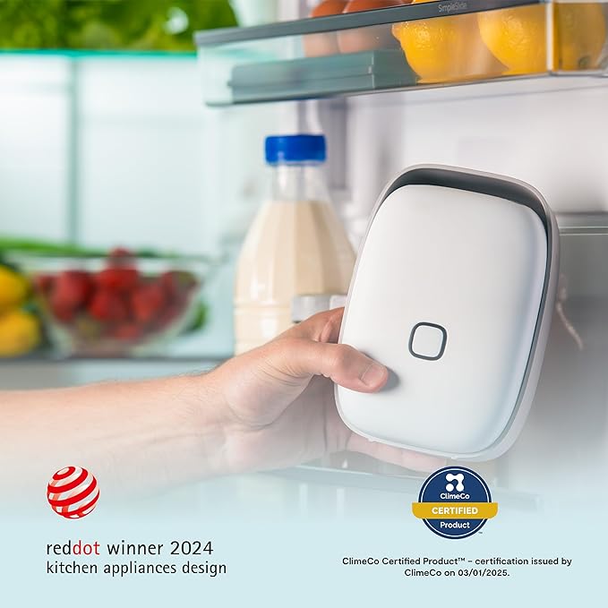 SHELFY Smart Refrigerator Device | Extends Food Freshness and Reduces Food Waste | Removes Bad Odors | IoT Technology | Photocatalytic and Washable Filter | USB-C Charging