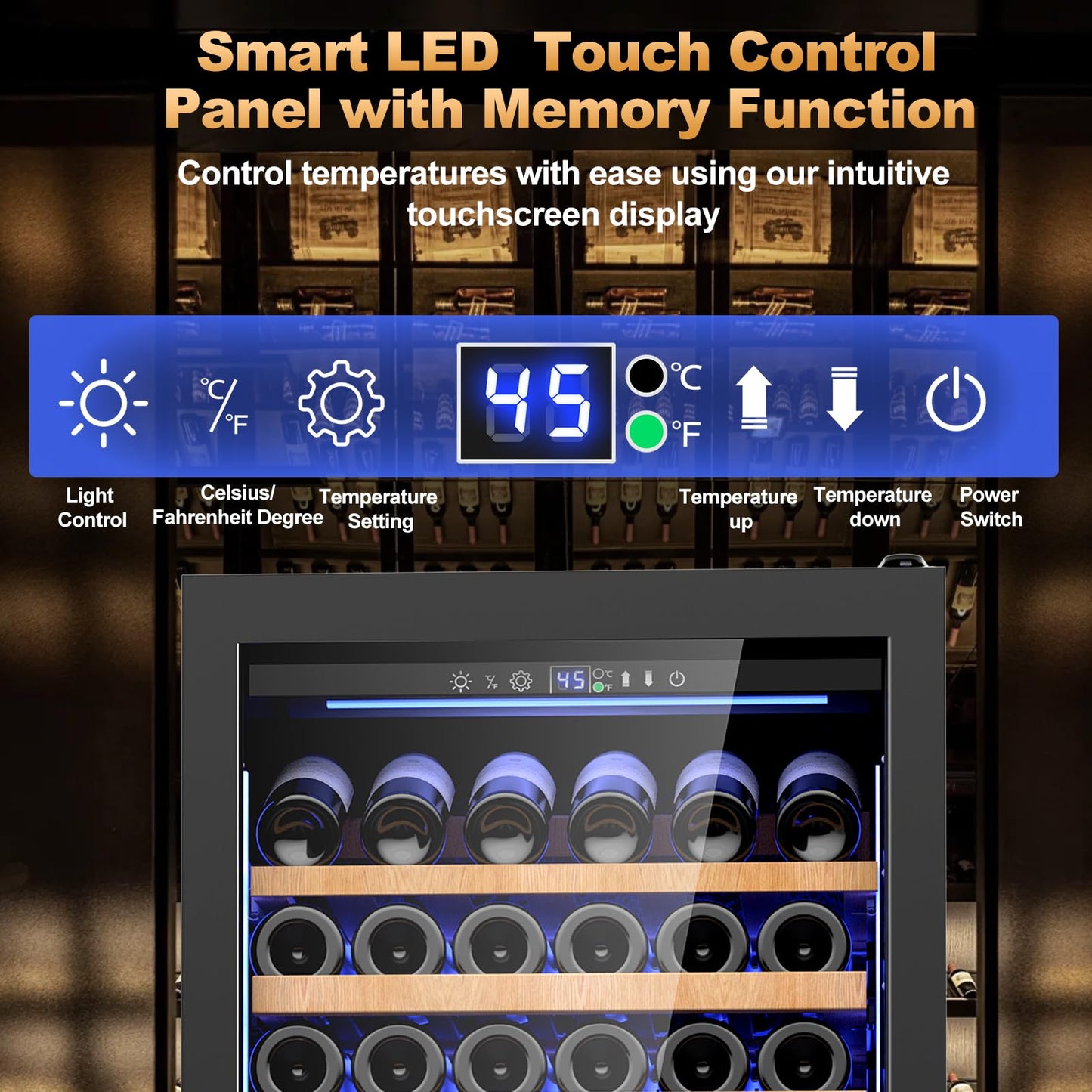 Velieta 24 Inch Wine Cooler Refrigerator,179 Bottles Wine Fridge Large Capacity Professional Wine Cellars with Powerful Compressor,Quiet Operation and Elegant Design, Black