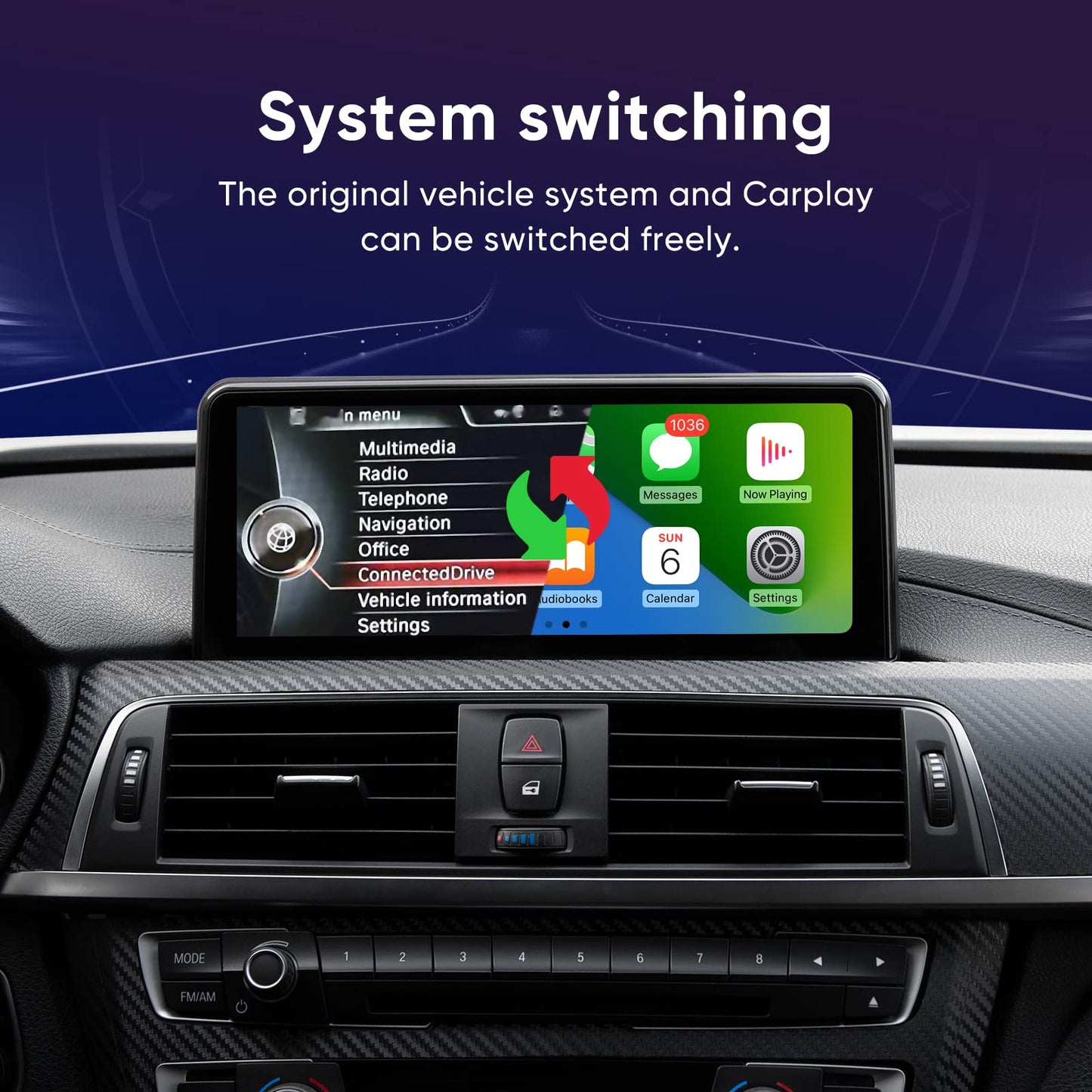 10.25 Inch Car Multimedia Player For Bmw Nbt 3 4 Series F30 F31 F34 (2013-2016) Wireless Carplay Android Auto Touchscreen Upgrad