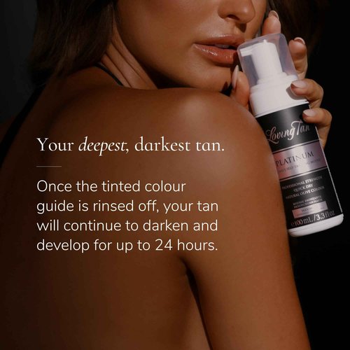 Loving Tan Platinum Self Tanning Mousse, Dark - Streak Free, Natural Looking, Professional Quality Sunless Tanner- 10+ Self Tan Applications per Bottle, Cruelty Free, Naturally Derived DHA- 6.7 Fl Oz