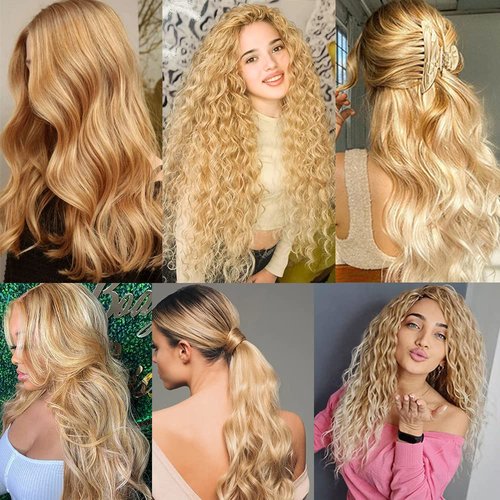 P27613 Bundles 613 Curly Human Hair Bundles 28 28 28 Inch Peruvian Virgin Hair Two Tone #27 Honey Blonde Mixed With 613 Blonde Bundles Human Hair Highlight Bundles
