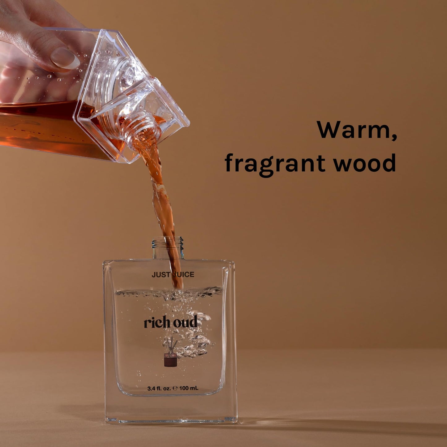 Just Juice Rich Oud - Oud Perfume for Women and Men - Bergamot, Saffron, Amber Perfume - Rich, Woody Mini Travel Size Fragrance - 0.3 oz