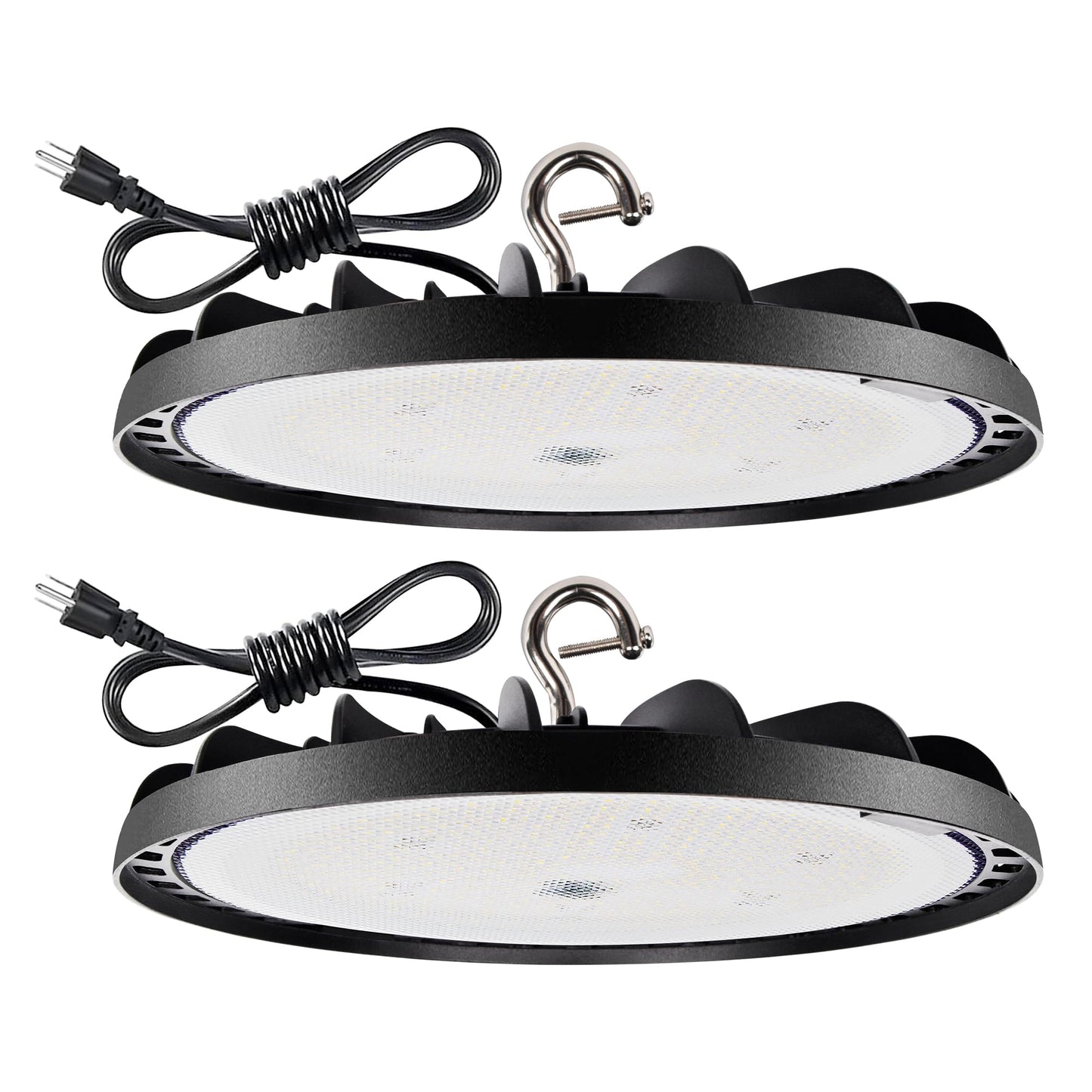 LED High Bay Light, 150W 5000K 20250lm UFO LED High Bay Light Fixture [450W MH/HPS Equiv.] 100-277V IP65 Commercial Warehouse Area Lighting for Wet Location, 2 Pack