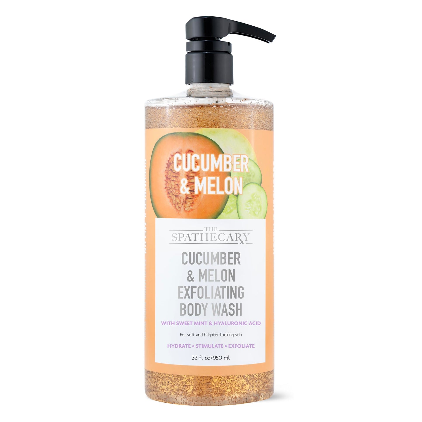 The Spathecary Cucumber & Melon Exfoliating Body Wash with Sweet Mint & Hyaluronic Acid | Hydrate Stimulate & Exfoliate for Smoo