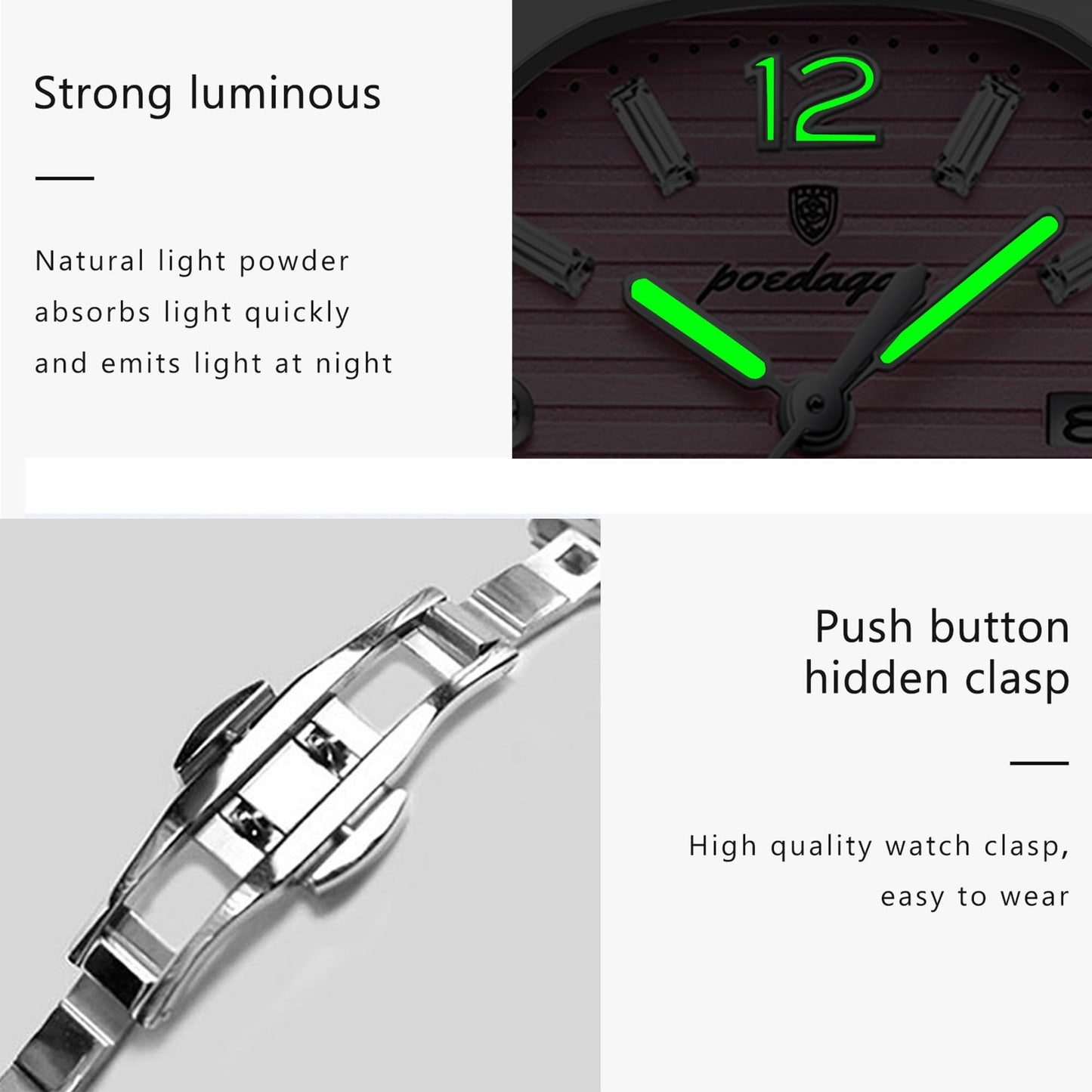 TIMGUX Watch for Women Business Dress Analog Quartz Two Tone Stainless Steel Waterproof Luminous Date Luxury Casual Wrist Watch