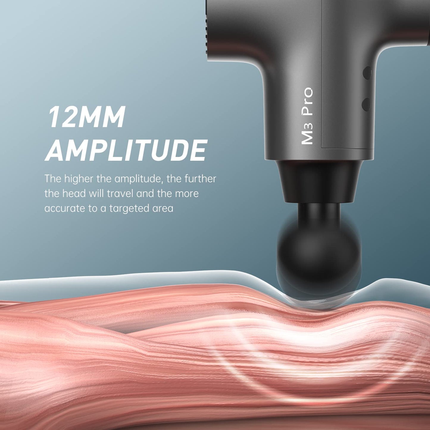 Opove M3 Pro 2 Massage Gun Deep Tissue Percussion Muscle Massager for Workout, Percussive Therapy Fascia Gun for Athletes Fast Recovery, 30 Days Long Battery Life, 70lbs Stall Force, Space Gray