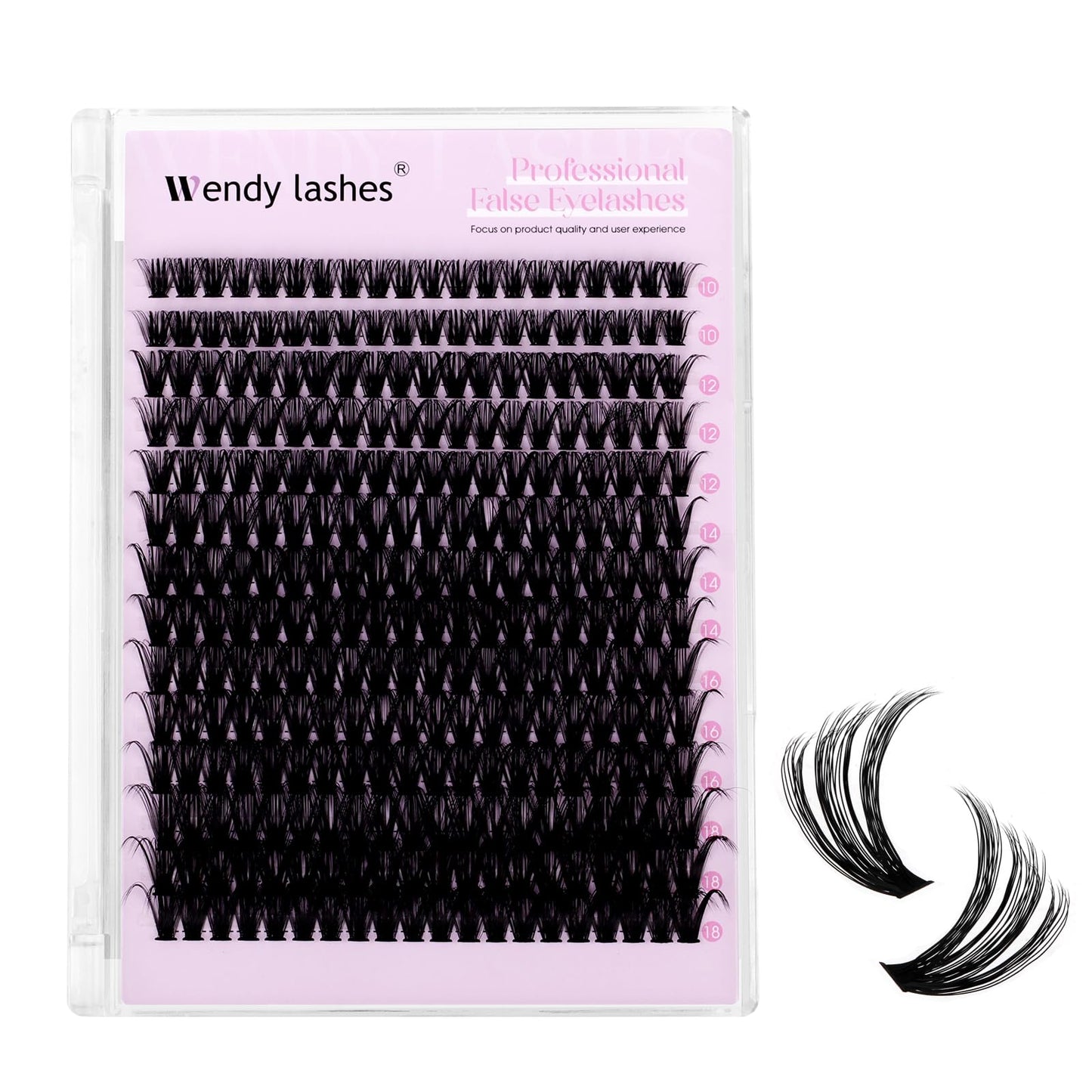 Lash Clusters 50D Wispy Individual Lashes 280PCS D-Curly Volume Lash Extensions 10-18mm Natural DIY Cluster Lashes for Beginners