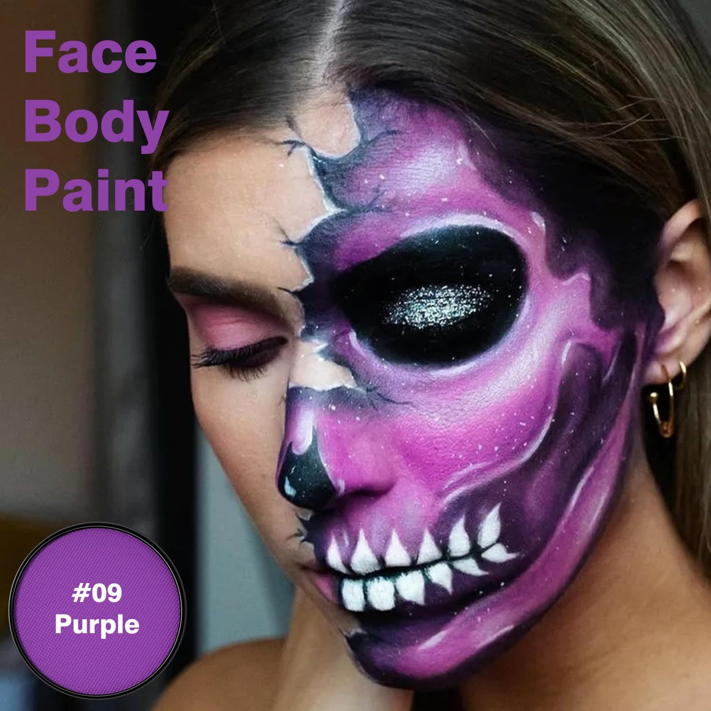 FREEORR Purple Face Body Paint Makeup 30G,Professional Stage Screen Halloween,Face Body Paint Makeup for Halloween Costume Theat