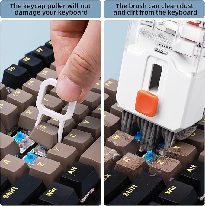 Keyboard Cleaning Kit Laptop Cleaner, 10-in-1 Computer Screen Cleaning Brush Tool, Multi-Function PC Electronic Cleaner Kit Spray for iPad iPhone Pro, Earbuds, Camera Monitor, All-in-one with Patent