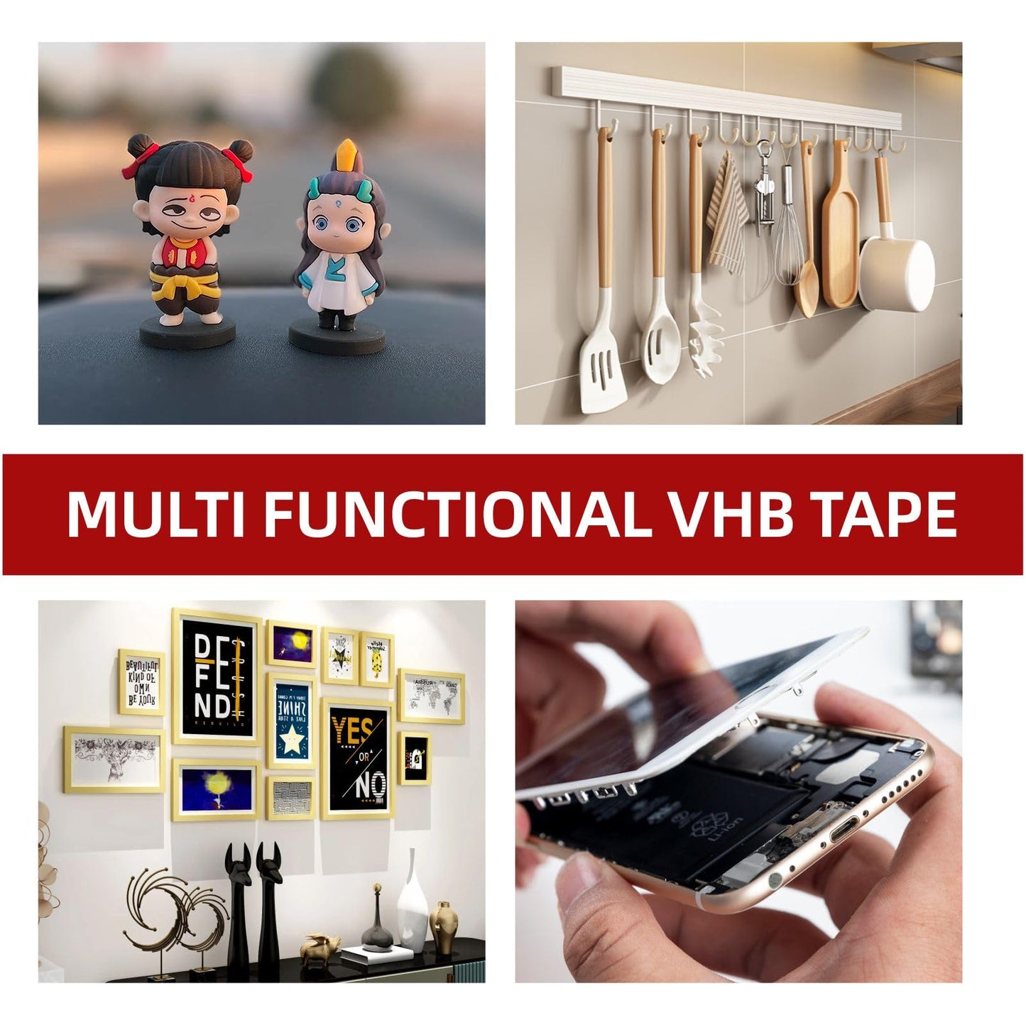 3M Double Sided Tape VHB 0.5" x 15.4 Ft 5925, Heavy Duty Mounting Tape, Foam Tape Strong Adhesive for Automotive Emblem Trim Décor Dashboard Home Office Indoor Outdoor, Black, 0.025'' Thick