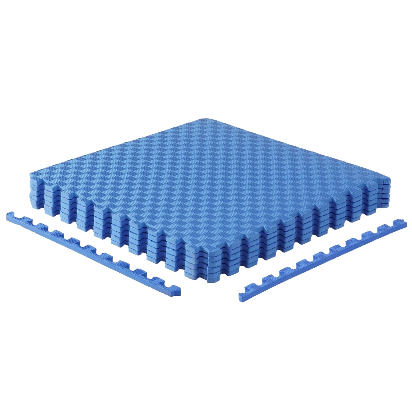 CAP Barbell 1/2-Inch Interlocking EVA Foam Exercise Puzzle Mat Home Gym Flooring - 1 Pack | 24" x 24" x 1/2" | Tatami Pattern - Blue
