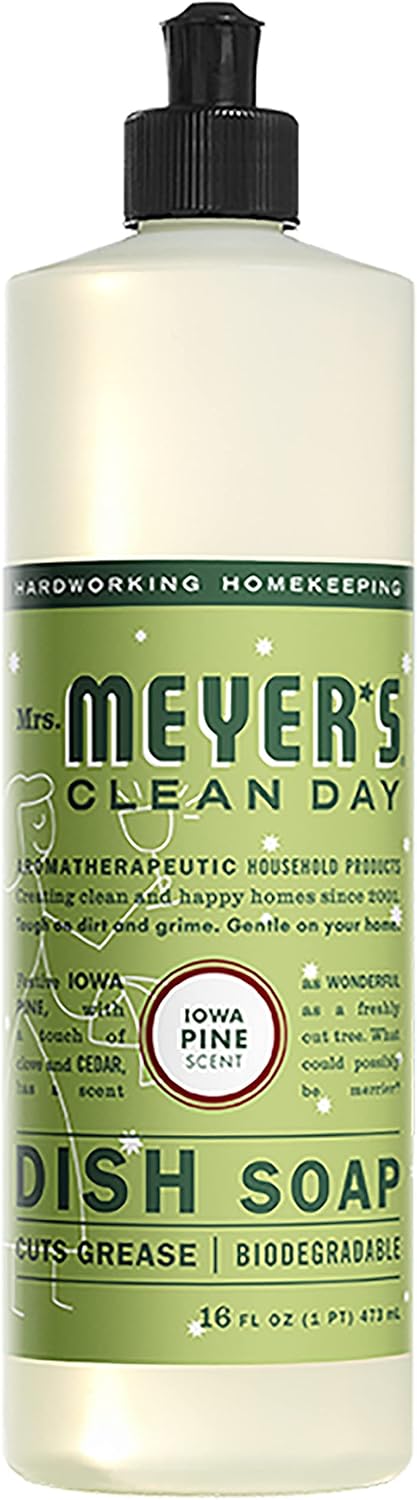 Mrs. MEYER'S Kitchen Set, Dish Soap, Hand Soap, and Multi-Surface Cleaner, 3 CT (Iowa Pine)