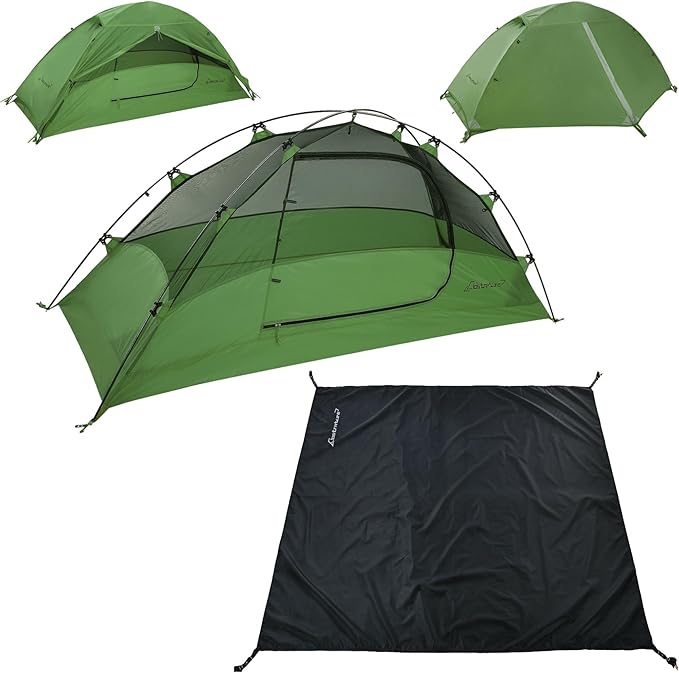 Clostnature 1-Person Tents for Backpacking - 7'3'' x 2'8''x 3' Ultralight Waterproof Camping Tent with Matching Tent Footp...