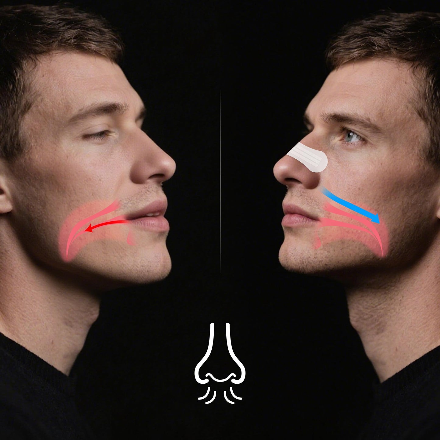 60Pcs Nasal Strips for Snoring, Nose Strips for Breathing, Snore Strips for Men & Women, Helps Reduce Snoring & Improves Sleep (Clear)