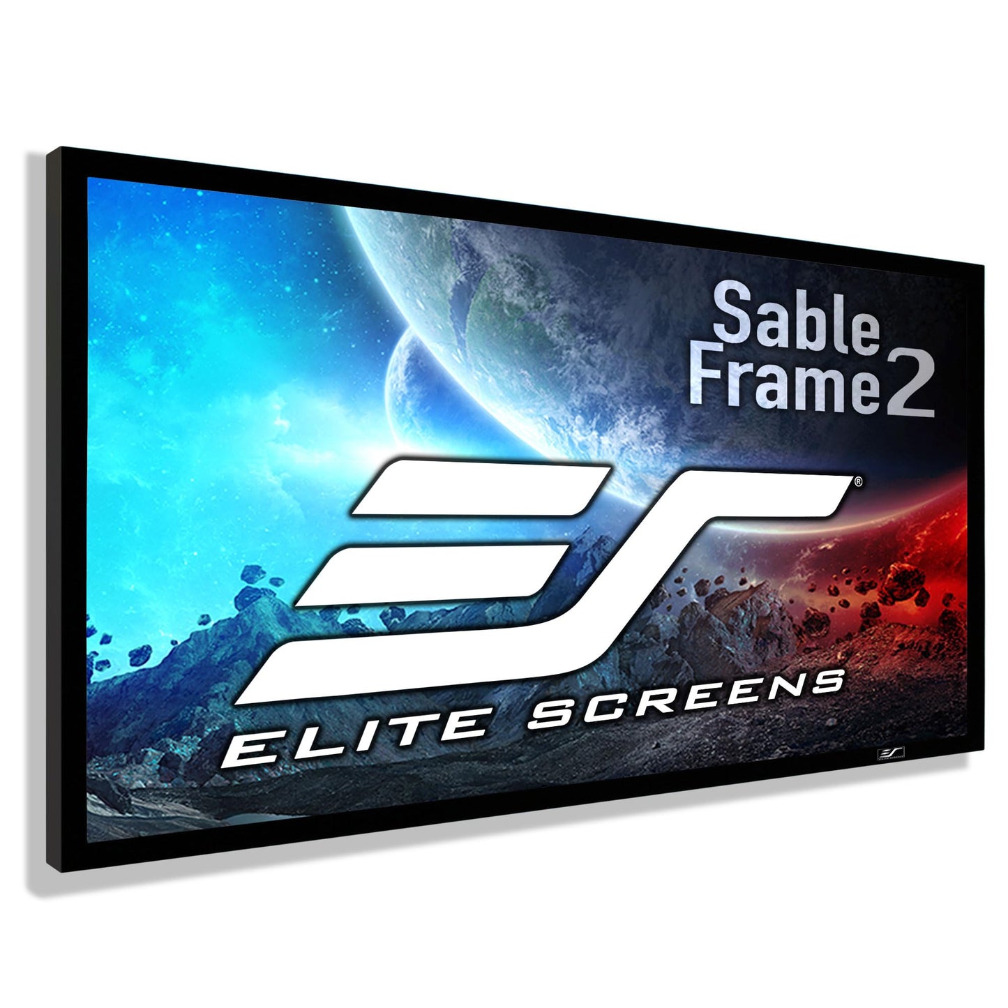 Elite Screens 200 inch Projector Screen 16:9, Wall Mounted Fixed Frame , 8K/4K UHD & Active 3D Ready, ISF-Certified Material for Home Theater, Office & Indoor Presentations, Sable Frame 2, ER200WH2