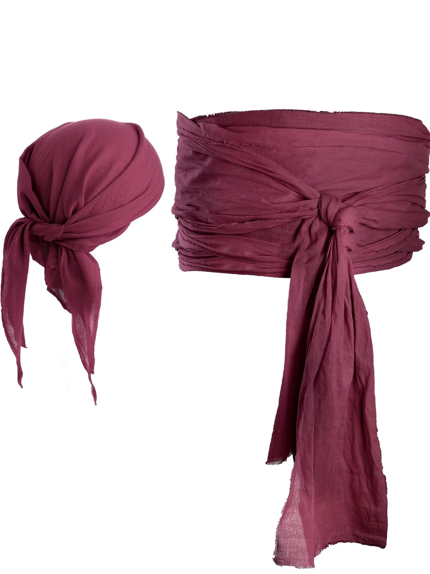 SATINIOR Halloween Pirate Costume Accessories Medieval Costume Bandana Headscarf,Sash Belt for Women and Men(Wine Red)