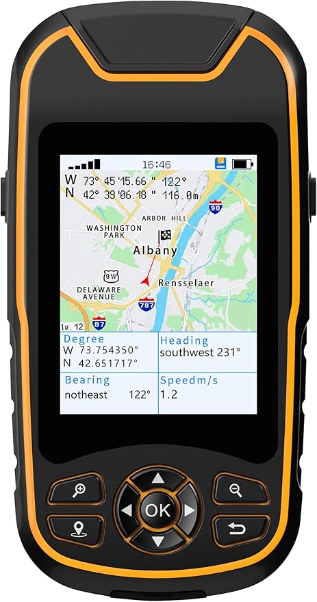 A8 Handheld GPS for Hiking, Lightweight and Waterproof Handheld Navigator, 3.2 Inch Color Screen, Compact Handheld GPS wit...