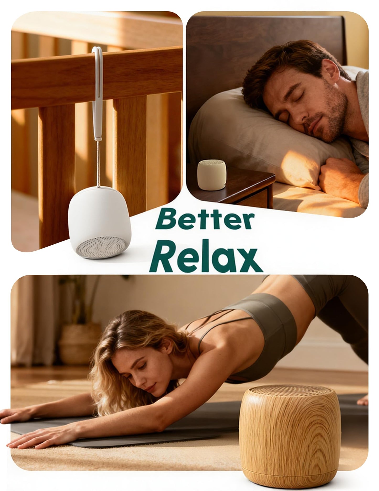 Babelio White Noise Sound Machine (Pocket Mini Pro) | 1000mAh Large Battery, 25 Non-looping Sounds for Adults, Kids & Babies, Timer, Memory Function, Pocket-Sized & Travel Essentials, Wood Grain