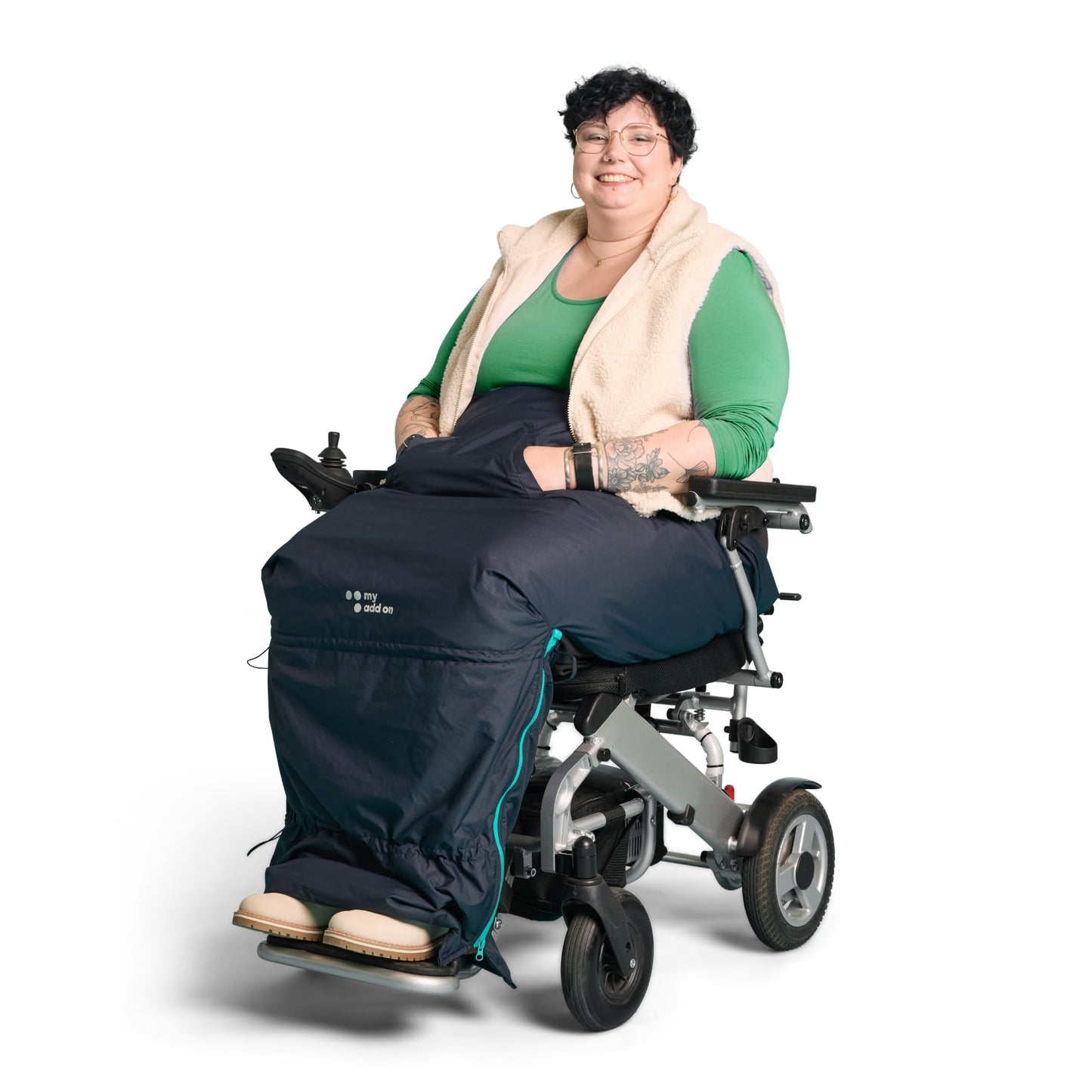 MyBlanket Winter, Compact Wheelchair Cozy with Warm Fleece Lining, Wind & Waterproof, Remain Seated, Leg Protection Rain Cover, for Manual & Electric Wheelchair Users, Powerchair, Mobility Scooter
