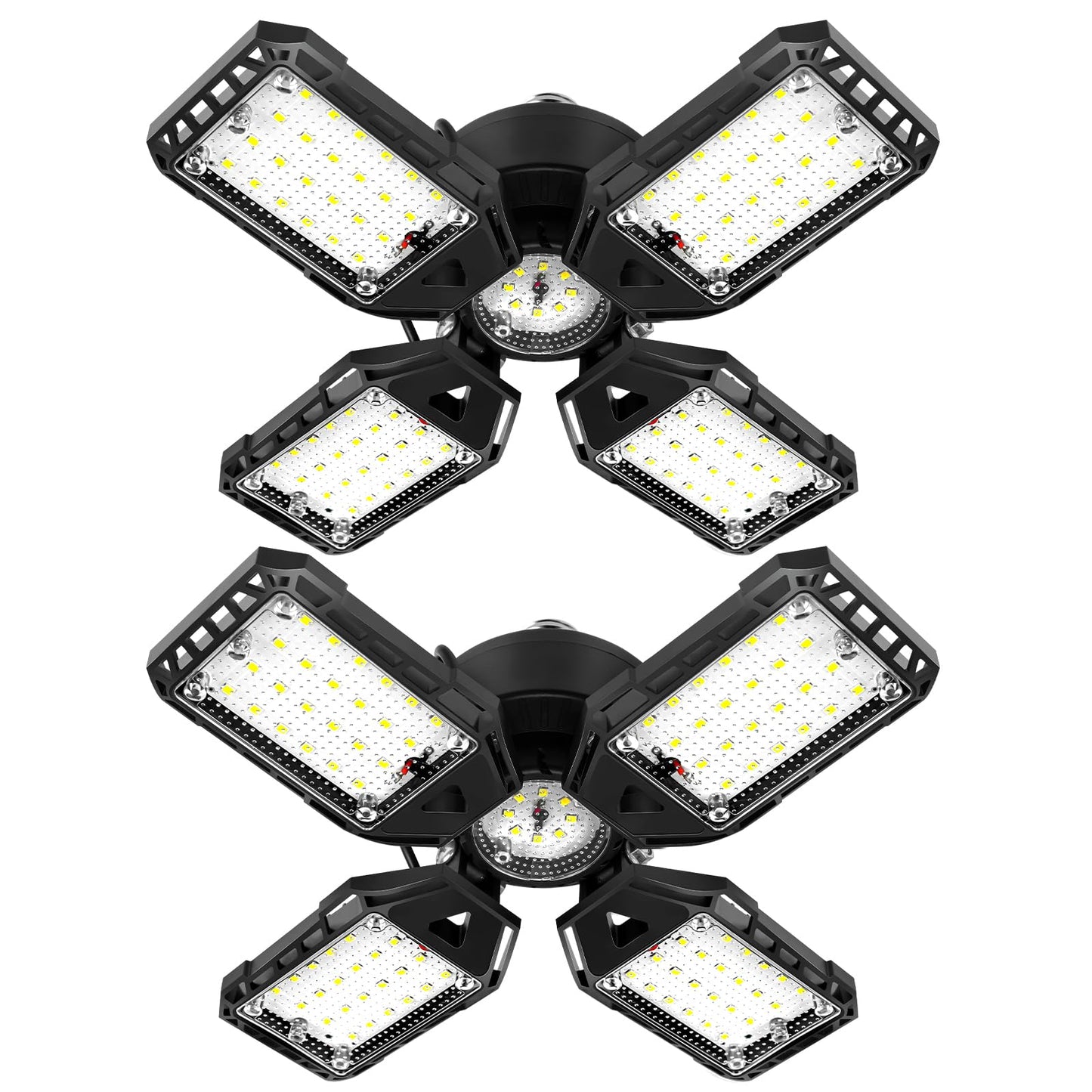 Aoretic LED Garage Lights Bulb 2 Pack -120W, 12000LM 6500K Led Shop Light with 4+1 Deformable Panels, Basement Barn Light Garages Ceiling Lights, E26/E27 for Garage, Warehouse, Shop