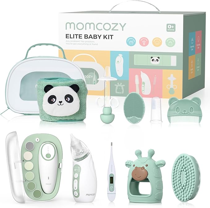 Momcozy Elite Baby Kit, Superior Baby Shower & Registry Essential Kit for Grooming & Health & Cleansing Care, Electric Nai...