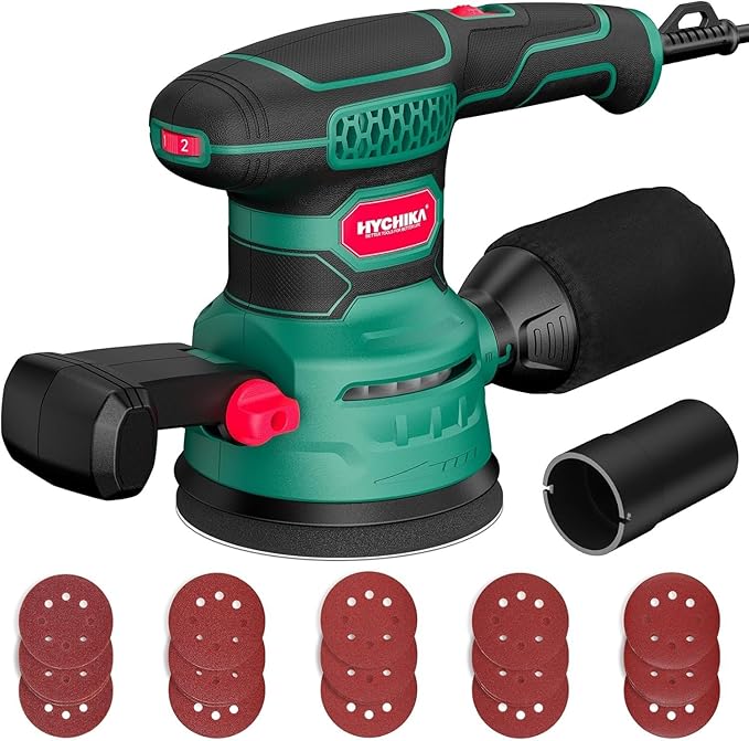 HYCHIKA Heat Gun,Orbital Sander 3.8Amp 450W,Reciprocating Saw,180W Rotary Tool,30W LED Work Light,5-Tool Power Tool Set Combo Kit