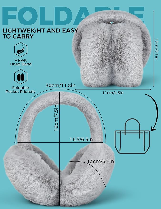 Buauty Ear Muffs Winter Women Men Soft Earmuffs Cute Ear Covers Cold Weather Fluffy Ear Warmers Headband Winter Accessories