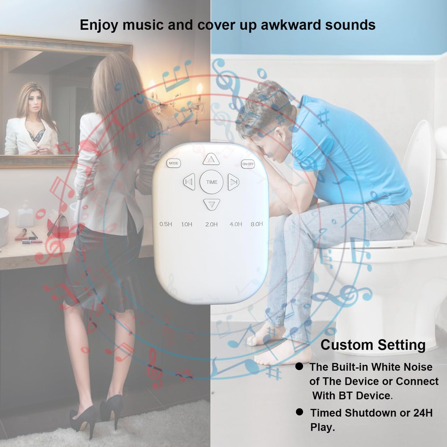 UNIONOW White Noise Machine, Wireless Connect with 36 Relaxing Sounds Including Nature and White Noise, Small Speaker for Home, Office, Hotel, Toilet, Portable Travel