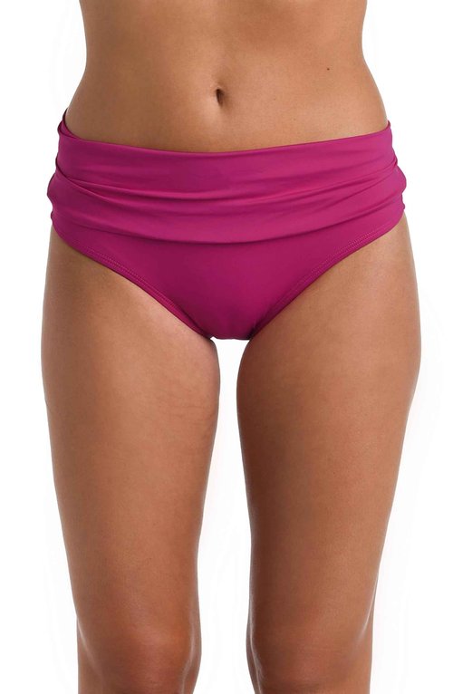 La Blanca Women's Island Goddess Banded Hipster Swimsuit Bottom, Magenta, 4