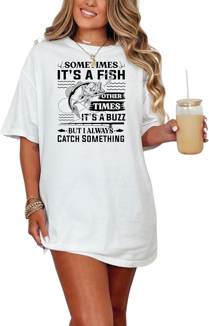 Humorous Fishing Adventure Catching a Fish - Comfort Colors T-Shirt White