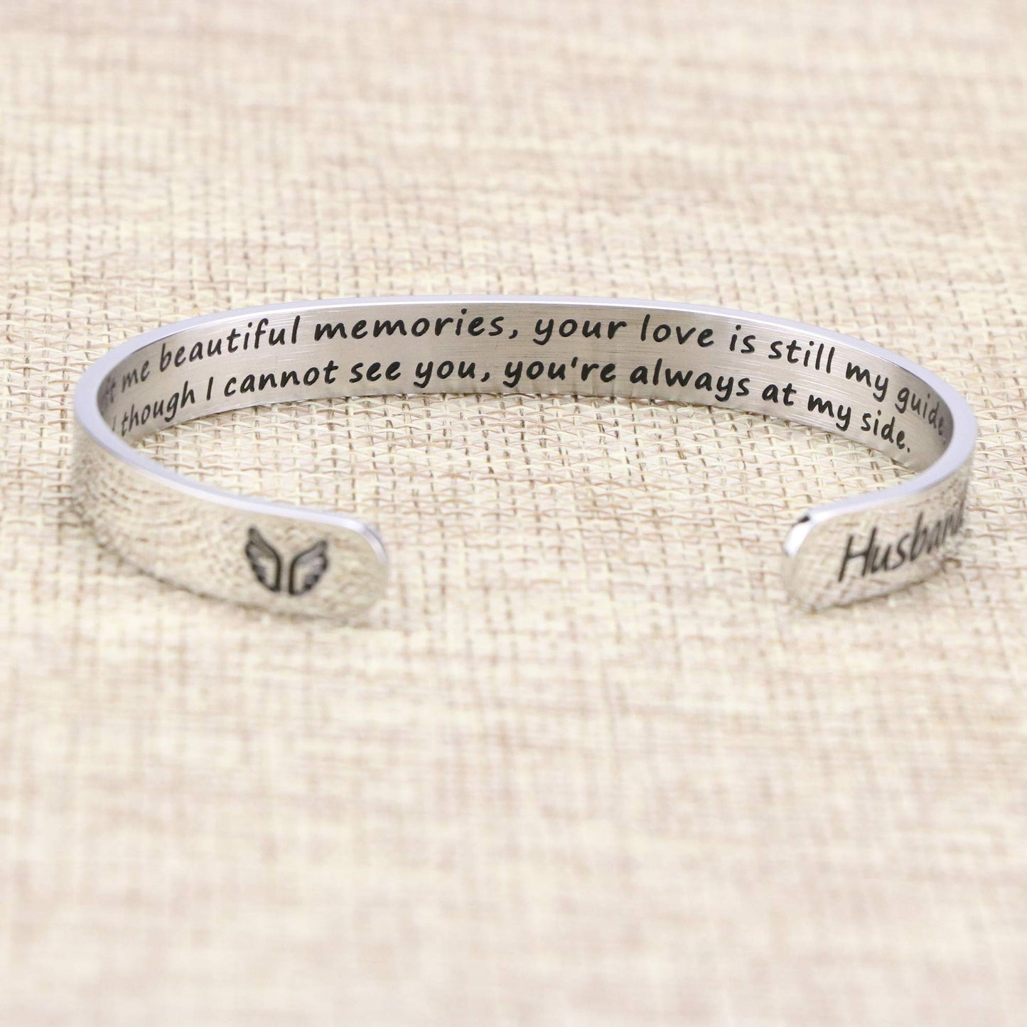 JoycuFF Memorial Gifts for Loss of Husband Jewelry Sympathy Bracelet Secret Message Engraved Grief Bereavement Gifts for Women