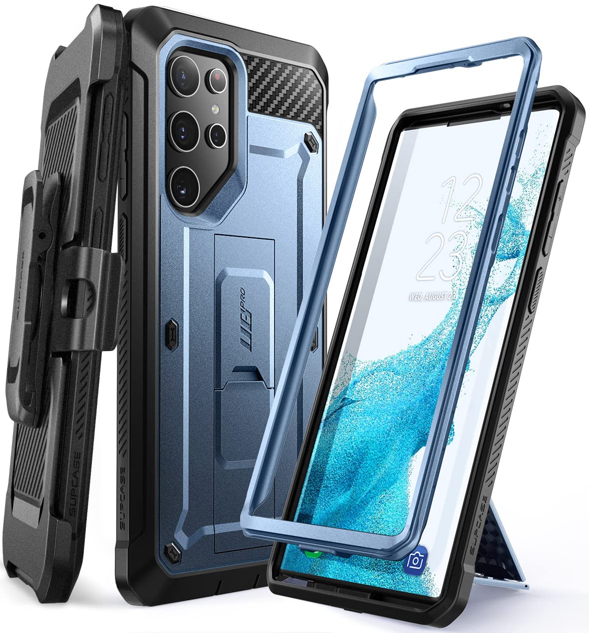 Supcase For Samsung Galaxy S22 Ultra Case With Stand (Unicorn Beetle Pro), [Built-In Front Frame & Belt-Clip] [Military-Grade Pr