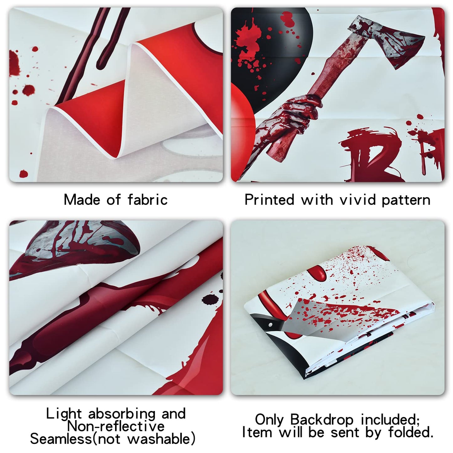 DASHAN Vinyl 7x5ft Halloween Horror Birthday Backdrop Vampire Zombie Killer Birthday Party Decorations Horror Handprint Blood Splatter Photography Background Vampire Evil Scary Party Photo Studio