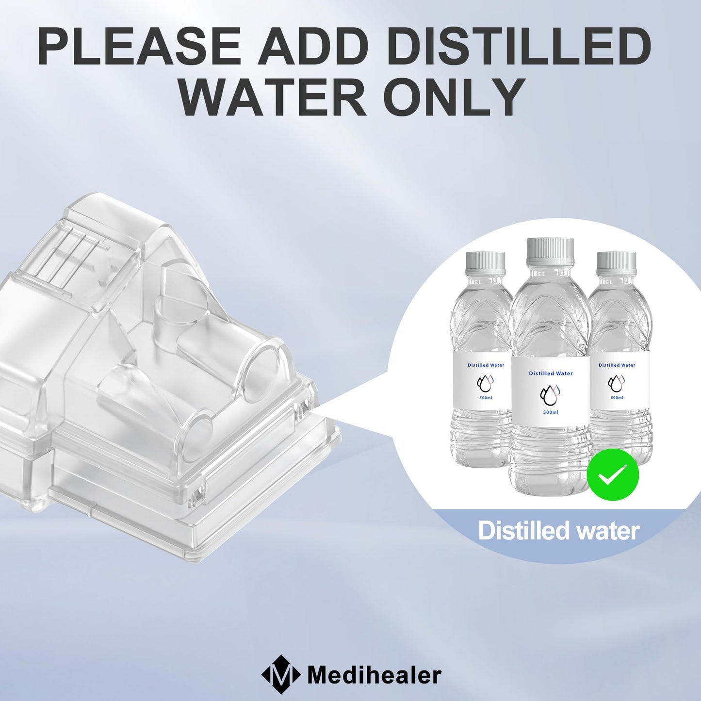 Water Chamber for Air10 with Hose Cover, 380ml Upgraded Water Chamber HumidAir Water Tub for S10 Series and Hose Cover for Heated Tubing, Great-Value Supplies by Medihealer.