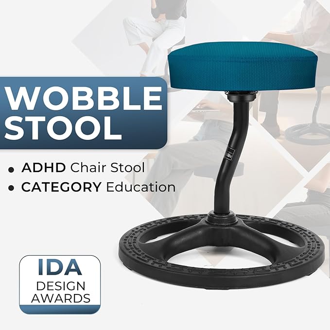 Upaloop ADHD Chair for Kids, Yoga Chairs for Adults, Wobble Stool Active Flexible Seating Desk Chair with Non-Slip Base and Washable Seat Cover for Stability, Balance, Yoga, Office, School, Classroom