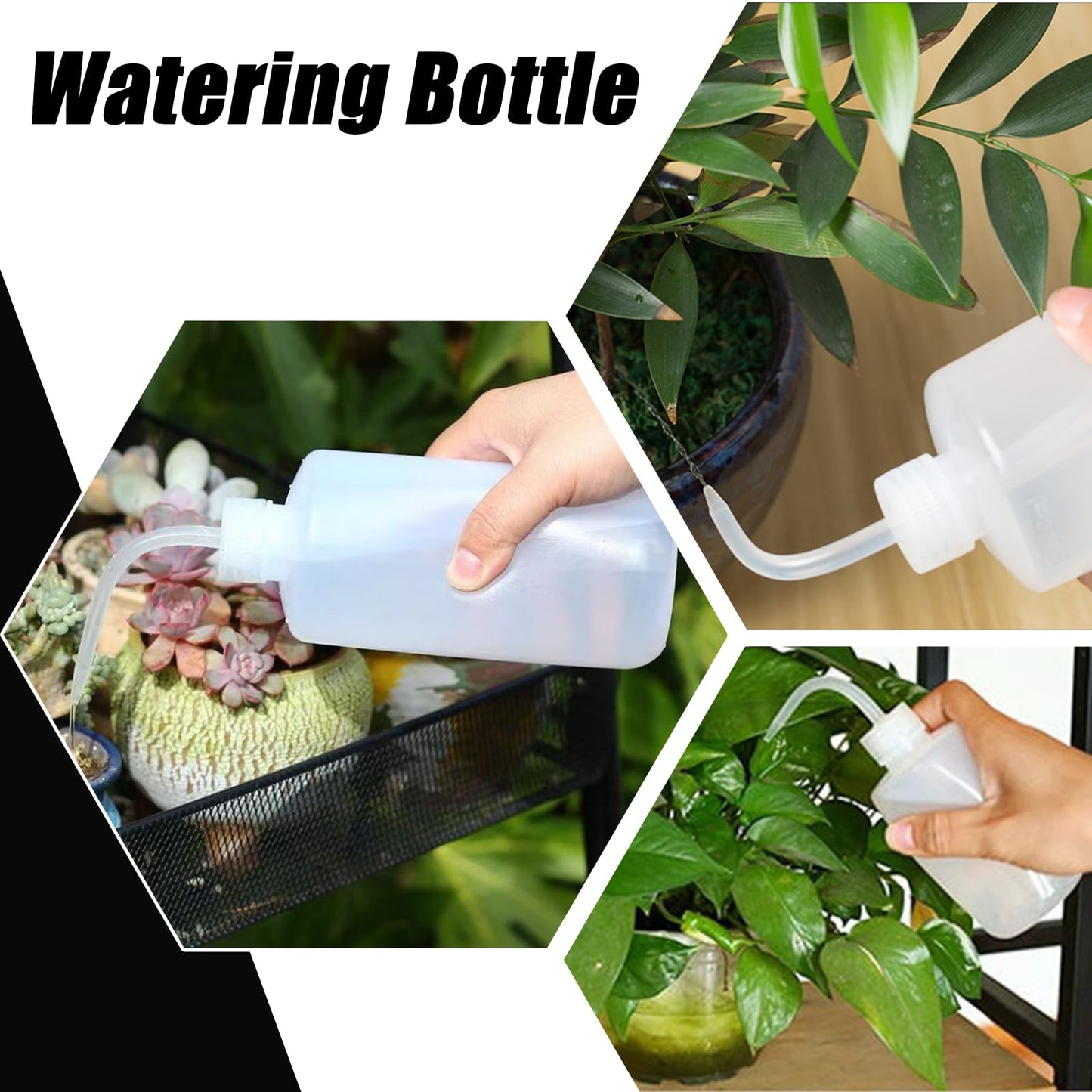 YONGDA Squeeze Bottles 2-Pack (500ml/16.9oz) Heavy-Duty Squirt Bottle for Cleaning, Plant Watering & Lab Use, Leak-Proof LDPE Wash Bottles with Measurement Scale
