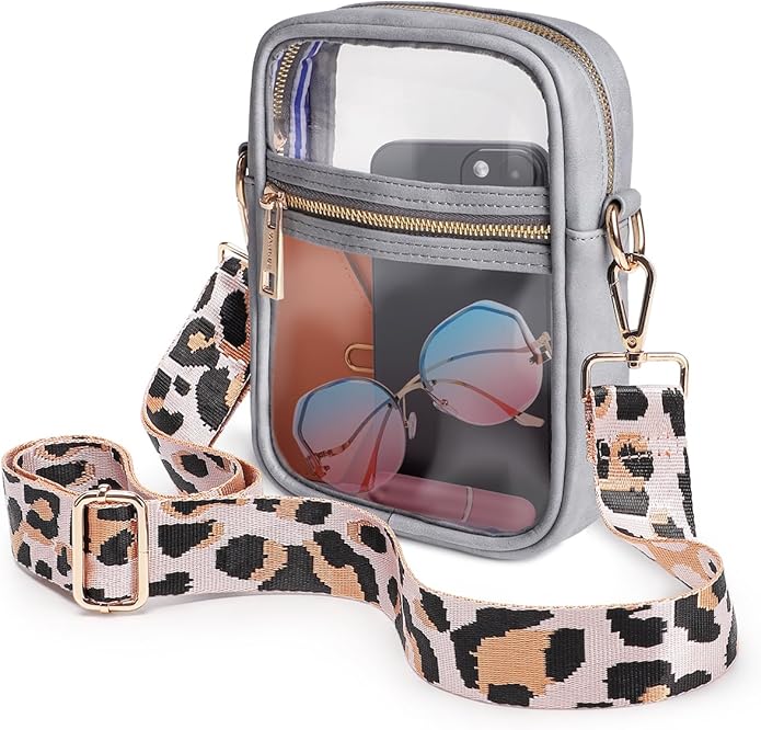 Vangue Clear Bag Stadium Approved, Clear Crossbody Purse for Women with Adjustable Strap for Sports Concert