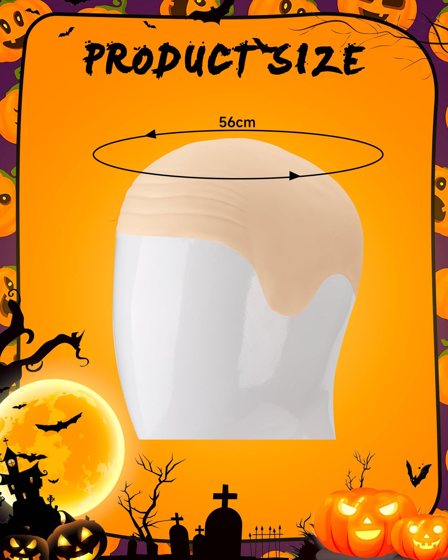 Hoedia 2-Pack Latex Bald Cap with 2 PCS Wig Caps for Adults Women Men, Cosplay Costume Accessories for Halloween Party
