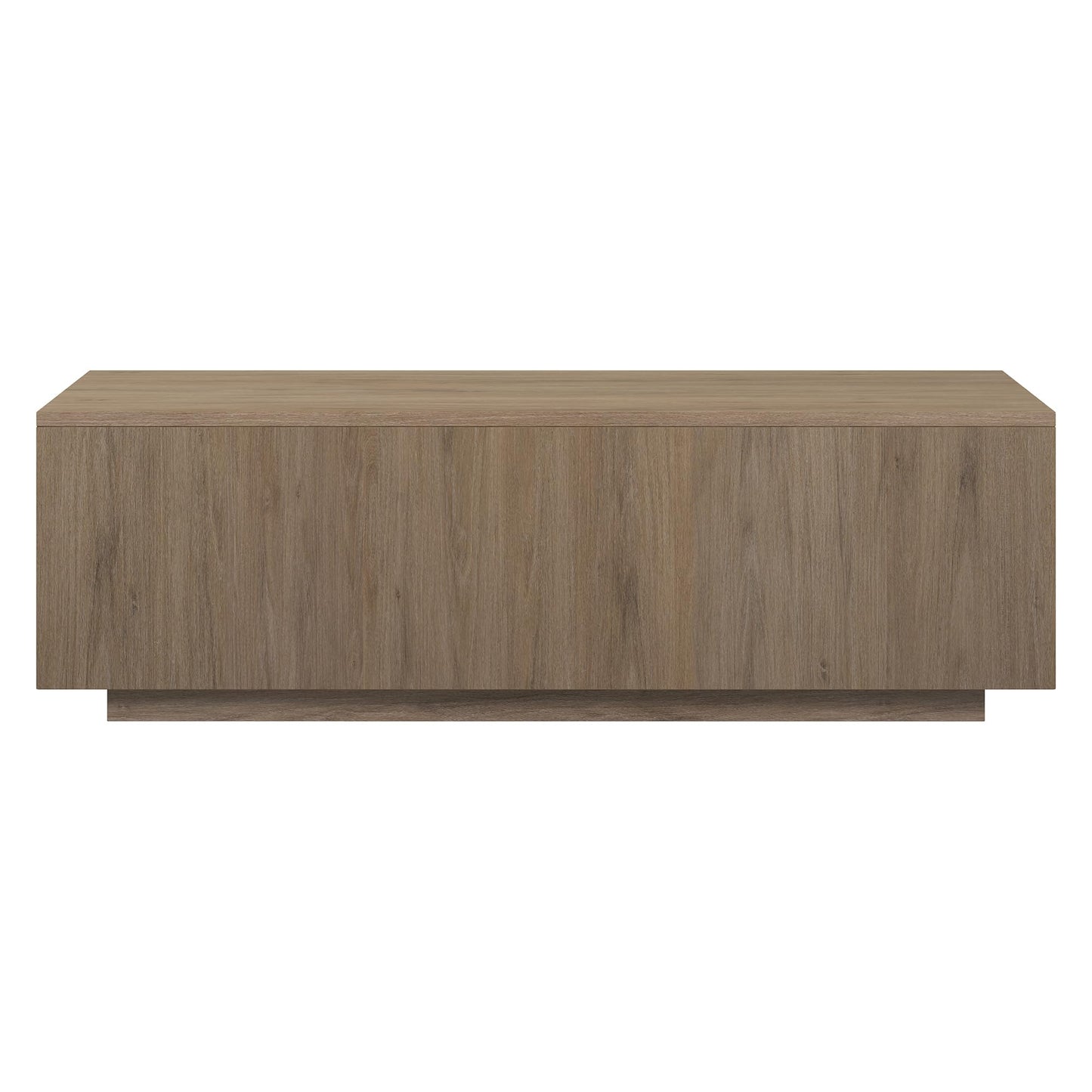 Henn&Hart 48" Rectangular Low-Profile Wood Coffee Table for Living Room, Family Room, or Office, Weathered Gray