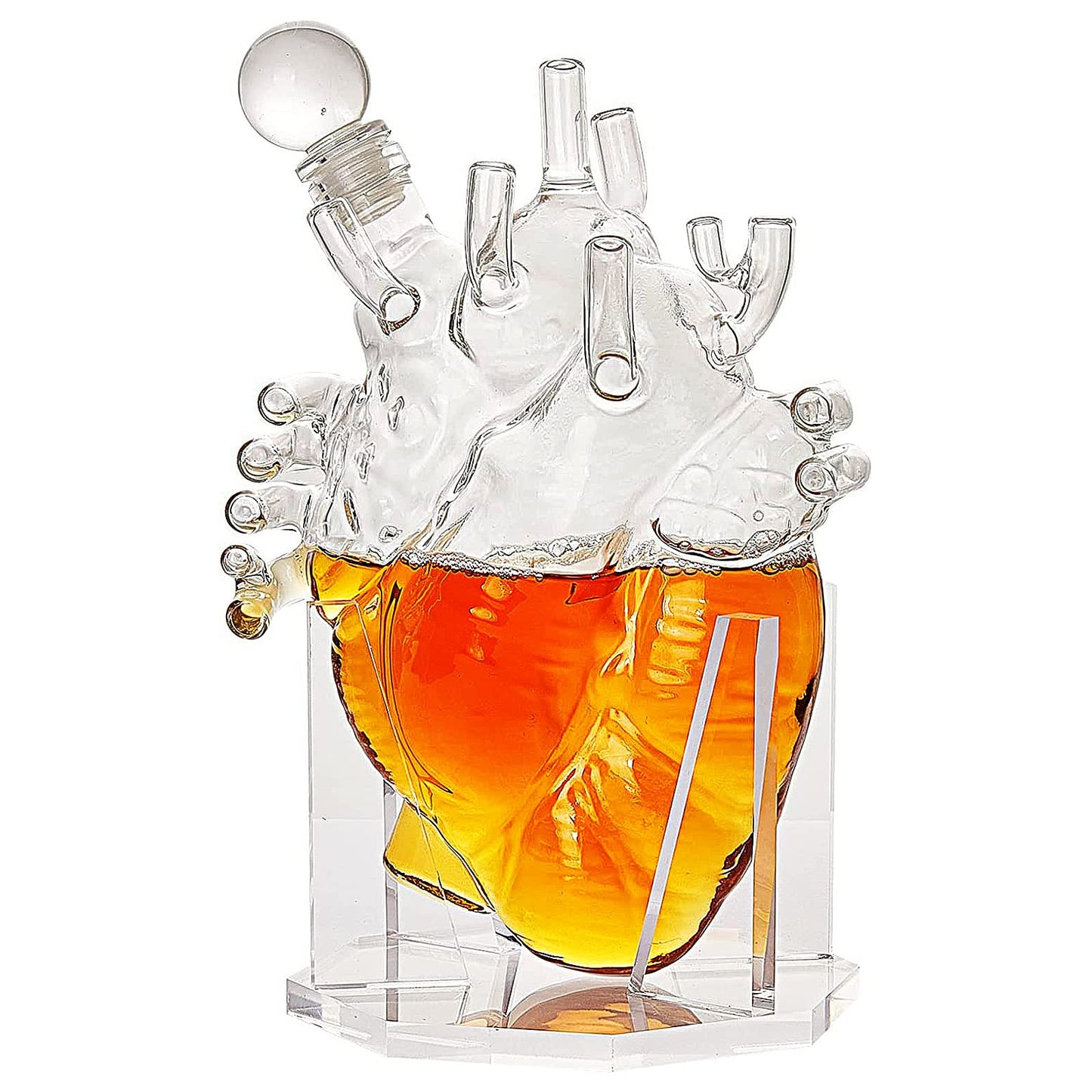 Heart Decanter Whiskey & Wine Decanter Set, Organ Aerator, Gift for that Someone You Love, Gift For Doctors, Cardiothoracic Surgeons, Nurse, Pre-Med, Adults (750 ML)