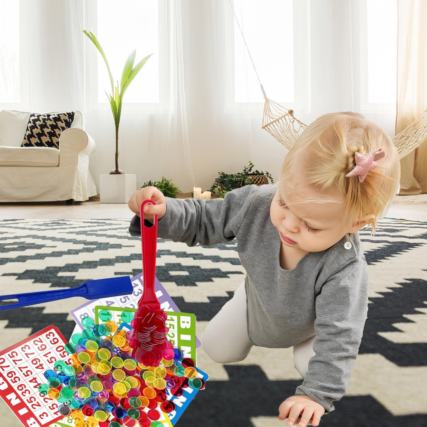 Yuanhe Magnetic Bingo Wand Chips - 6 Colors for Science Learning Counting Family Game Night Activities