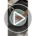 Collapsible Wash Basin, 7.5L Dish Tub Sink Basin Folding Dish Pans for Kitchen Sink, 2-in-1 Dishpan + Cutting Board, Porta...