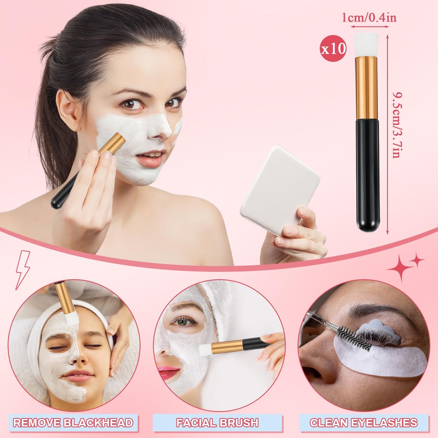 Dansib 60 Pcs Lash Shampoo Brushes Set 10 Lash Shampoo Brushes 10 Mascara Tubes and Wands 10 Foam Pump Bottle 10 Cleaning Rinse