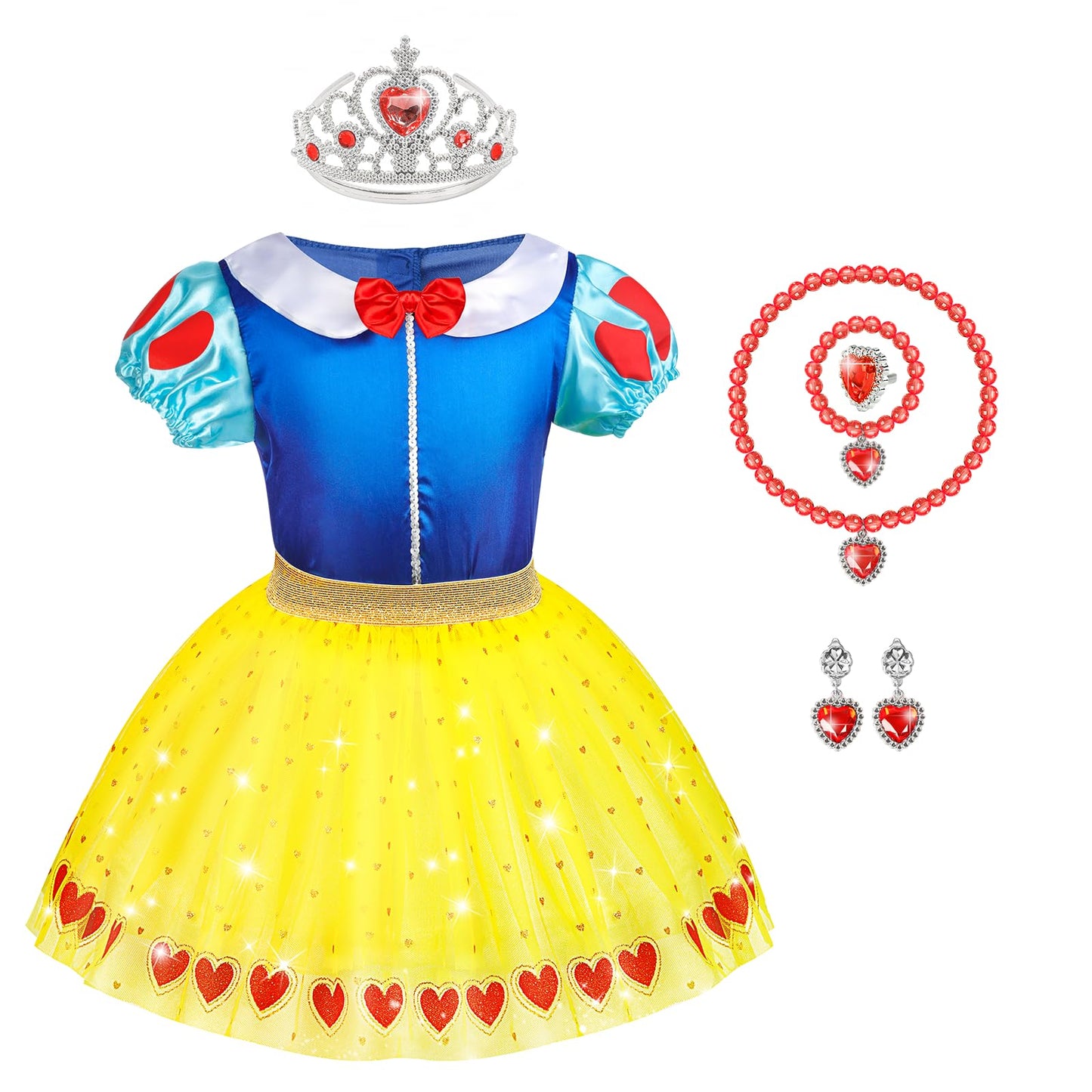 Jeowoqao Toddler Girls Dress up Costumes, Princess Dress Up Clothes for Little Girls, Kids Dress Up Pretend Play Set with Supergirl Princess Costumes Toy Gift for Girls Ages 3 4 5 6 Years