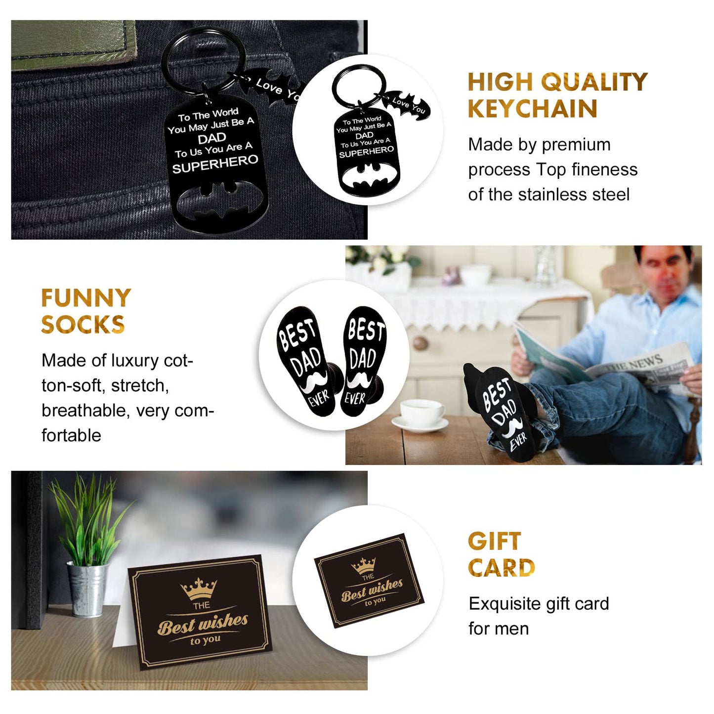 AYGE Dad Gifts Set: 6 Funny Gifts for Dads on Special Occasions - Father's Day, Birthday & More